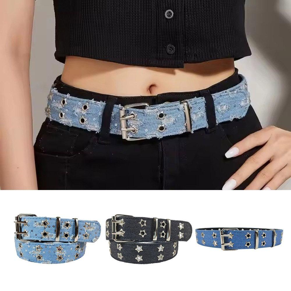 

Pop Punk Denim Dopamine Style Jeans Double Breasted Waistband For Men Women All-Match Coat Dress світло-синій колір