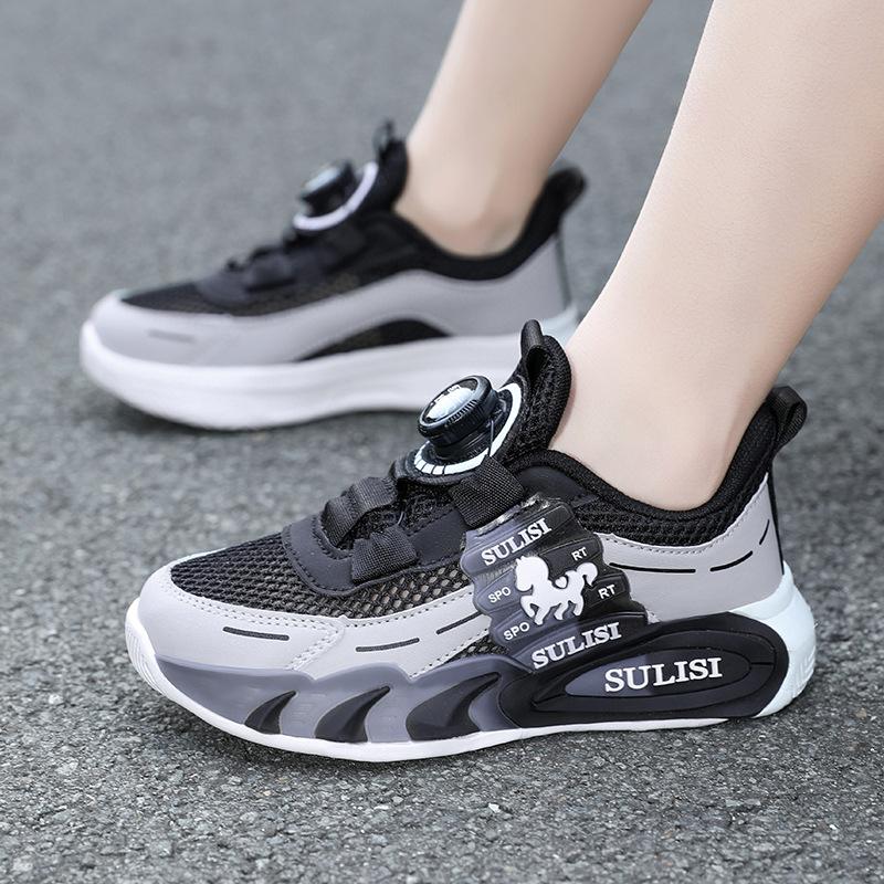 Classmates Boys Shoes Spring and Autumn Wear-resistant Shoes Mesh Breathable Middle and Older Boys Button Children's Sneakers