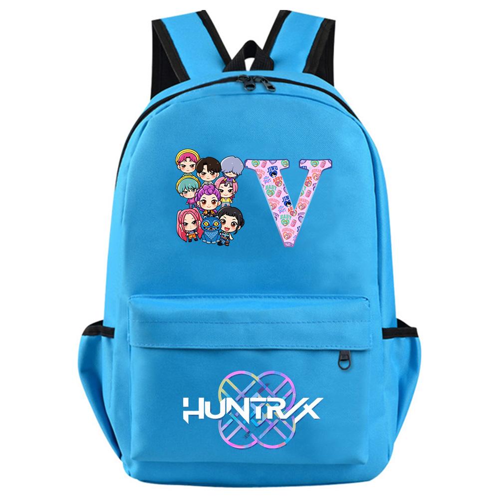 26 English Letter Kpop Demon Hunters Printed Backpack for Teenager Student Girl Boy Bookbag Schoolbag Women Large Capacity Travel Bag Kid Gift Rucksak