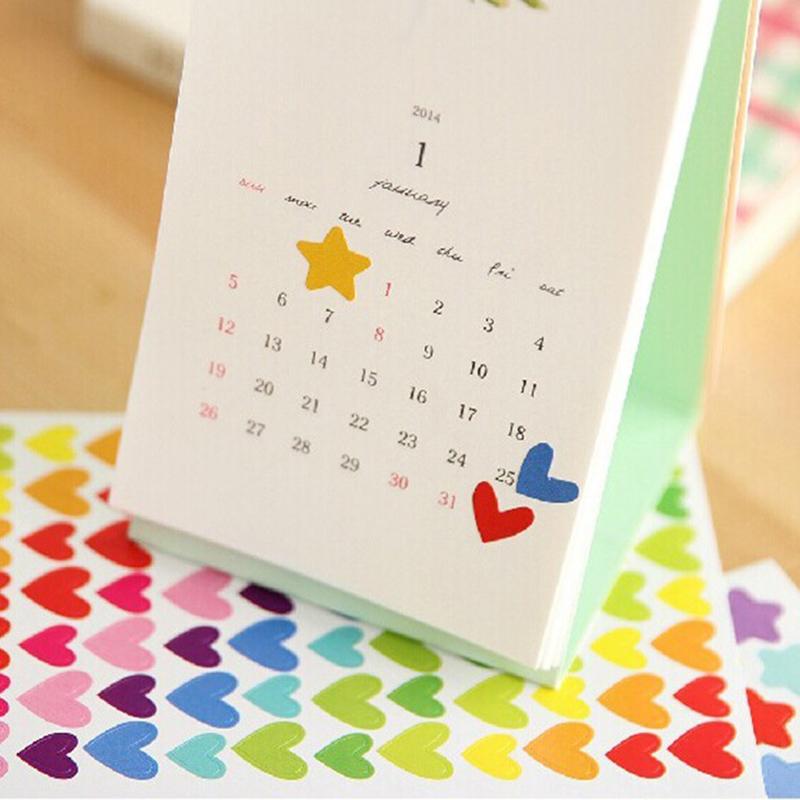 10Sheets/Lot Colorful Sticker Set Number Letters Dots Heart Star Self-adhesive Diary Photo Albums Decorations Art Stationery ZYF