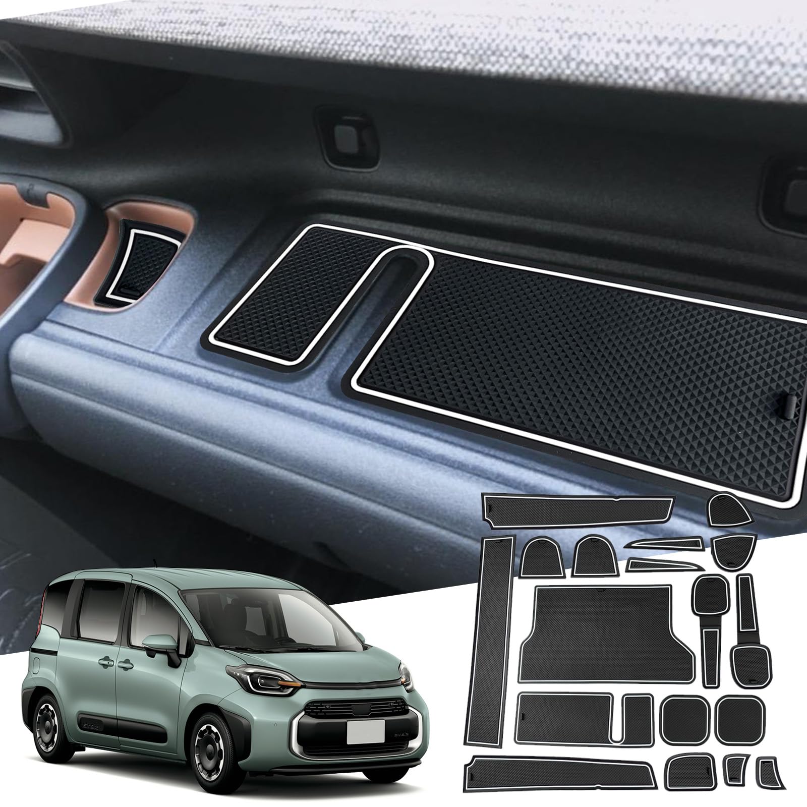 

WEIPIN Toyota Sienta 10 Эксклюзивный резиновый коврик Внутренний резиновый коврик Защита от пятен Sienta 3-го поколения Прочный Шумоподавление Легко установить Новый белый