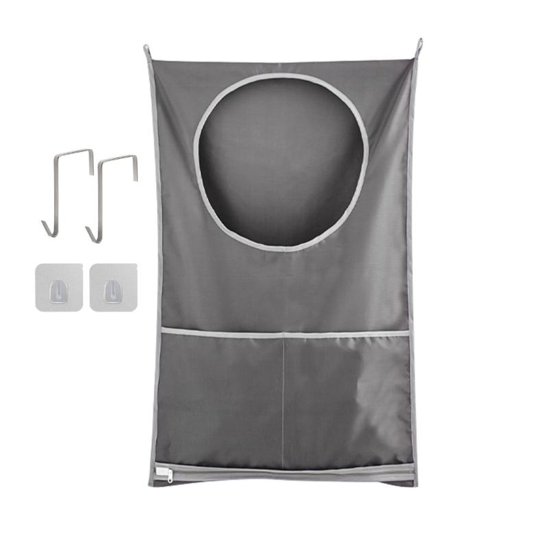 Hanging Laundry Hamper,Door Laundry Hamper Storage Bag with 2 Types Hooks for Dirty Clothes,Saving Bathroom Spaces