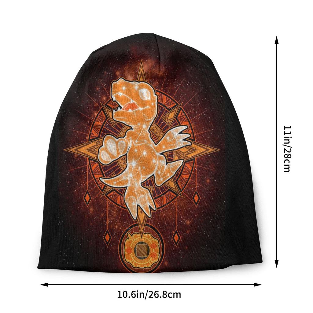 Digimon Agumon Czapka Bonnet Czapka Dzianinowa Hip Hop Narciarska Gabumon Sora Anime Skullies Czapki Beanie Unisex Ciepłe Czapki Dwufunkcyjne