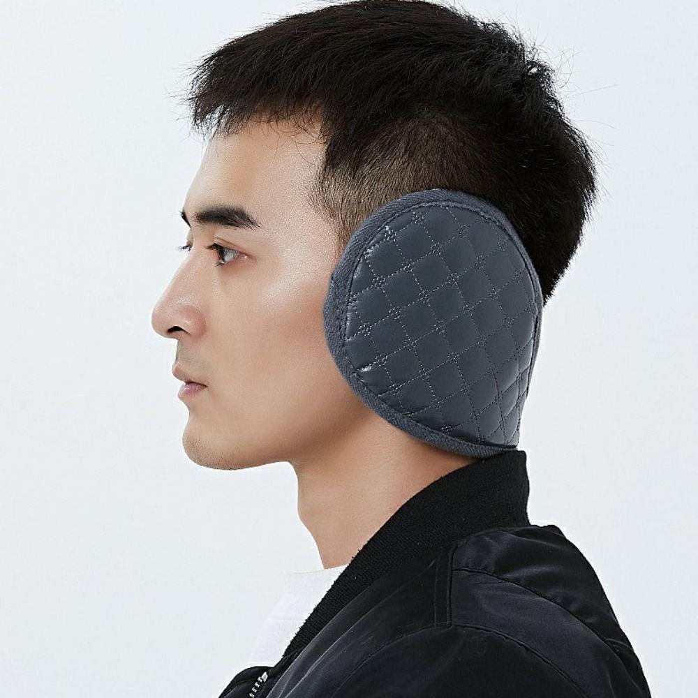Keep Warmer Plaid Pure Color Blank Winter Ear Cover Plush Earmuffs Men Ear Cover Women Earmuffs