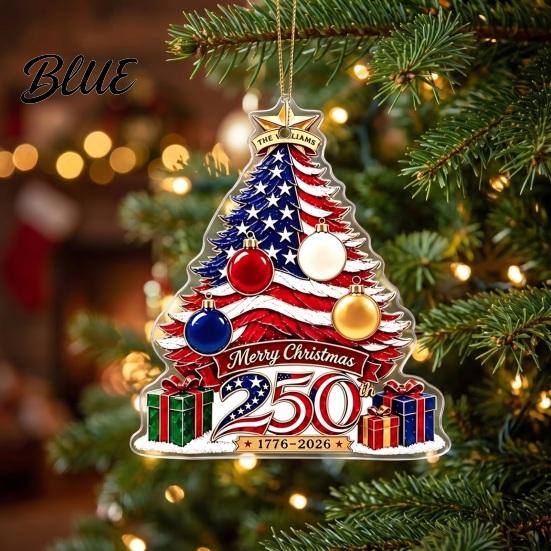 Decorative Door Window Hanging Decoration Ornament 2D Anniversary Christmas Ornaments 250th Acrylic Tree 1776-2026 Waterproof