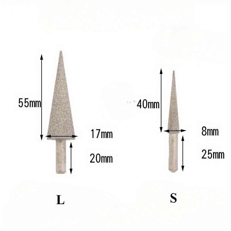 

8mm 17mm Cone Type Brazed Diamond Grinding Head 6mm Shank For Grinding Abrasive Polishing Accessorie Dremel Rotary Tools