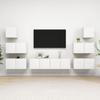 8 Piece TV Cabinet Set White Particleboard
