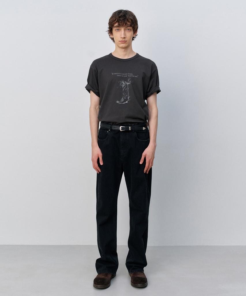 INSILENCE Western Boots Graphic T-Shirt Vintage Black