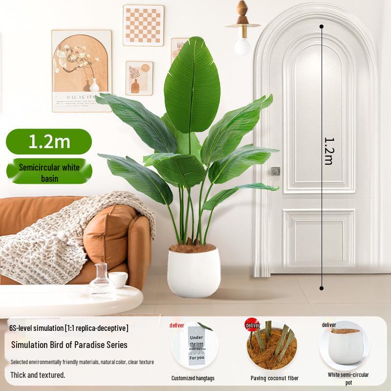 Large Artificial Traveler's Palm and Bird of Paradise Potted Tree for Indoor Decoration