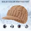 Short Brim Knitted Hat for Men Winter Warm Fleece Lined Thick Cable Knit Cuff