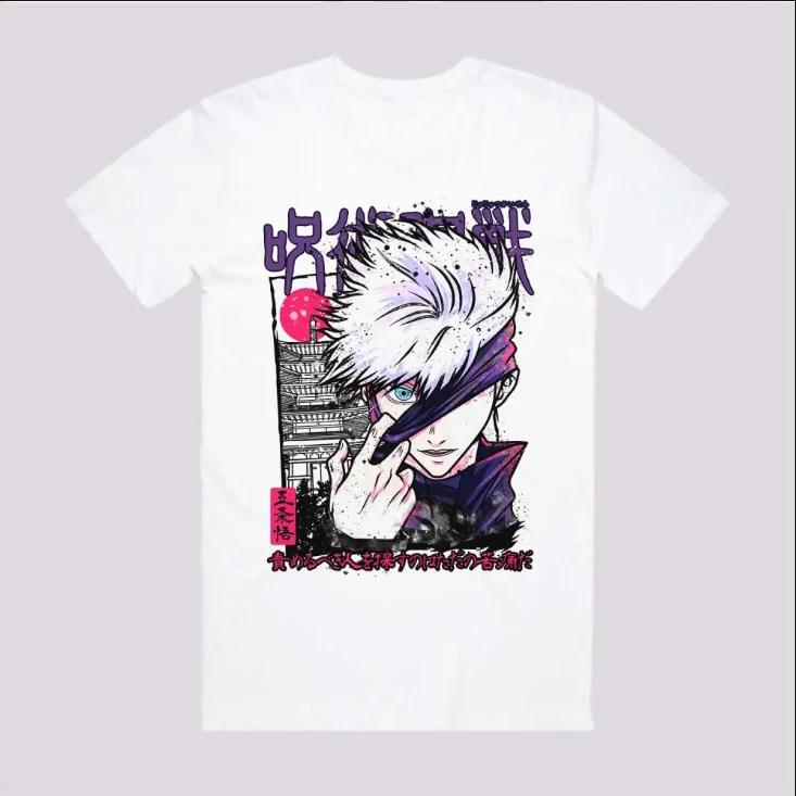 Anime Gojo Ink Art Japanese Style White TShirt Size S4XL S