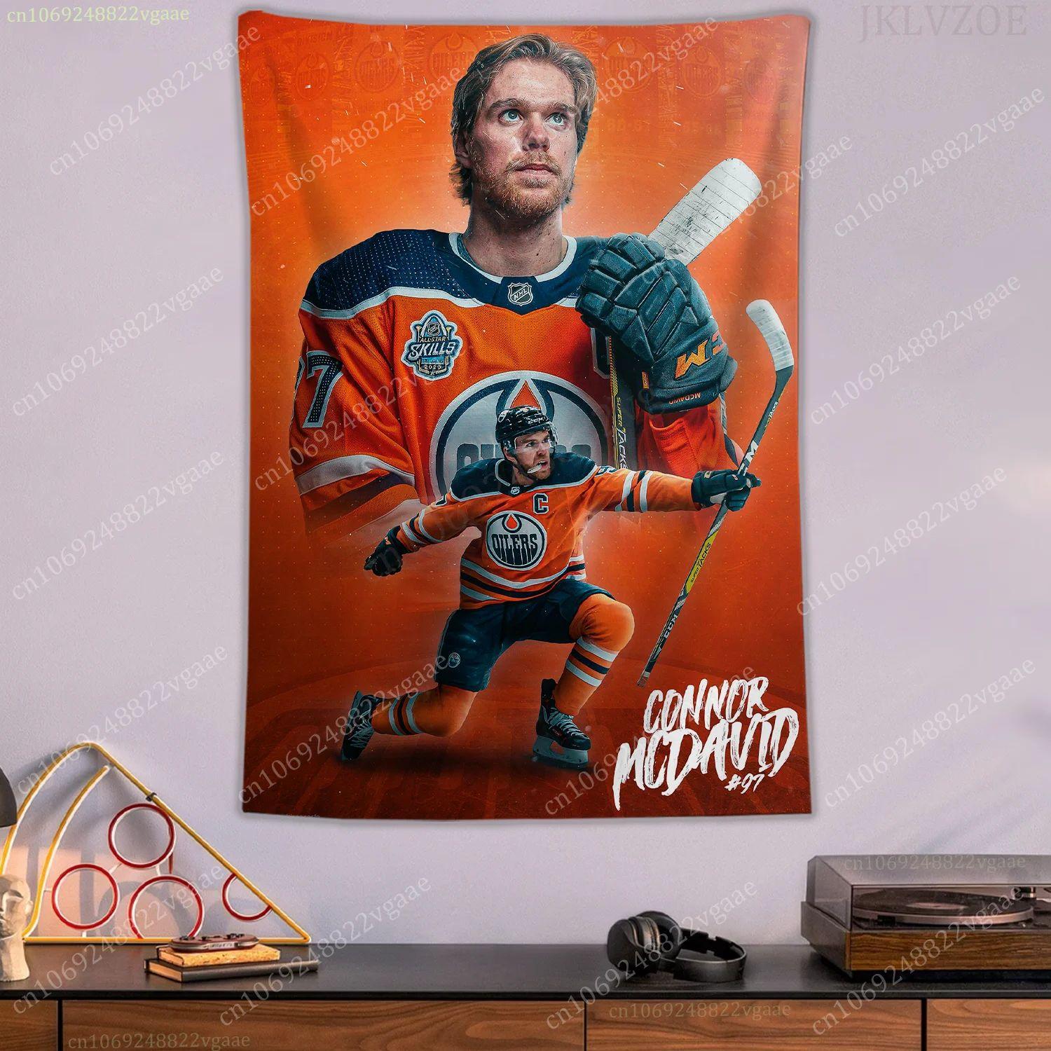 Connor McDavid bedroom poster tapestry 75x100 чёрный