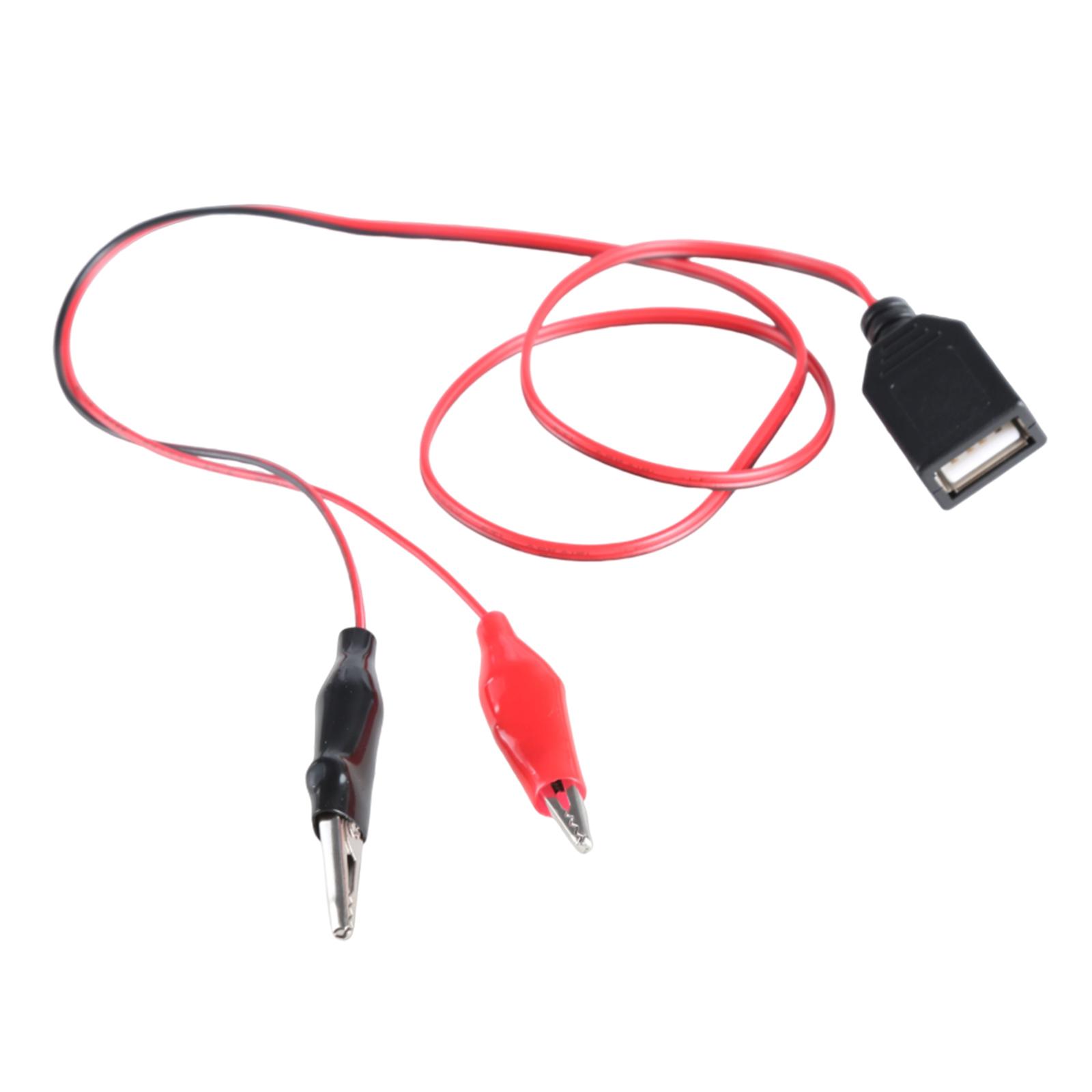 

USB 5V Clip On Test Lead Cable для вентиляторов LED Lights Blowers Cameras Длина 60 см Красный Положительный Черный Отрицательный Female