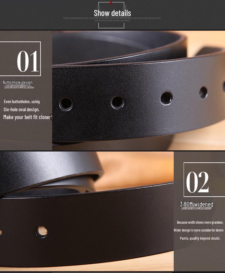 Men's Genuine Full Grain Leather Casual Antique Waist Belt