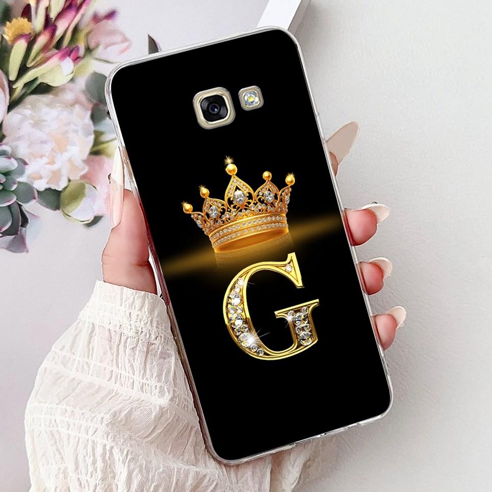 Case For Samsung Galaxy A5 2017 A520F Bumper Cover Samsug A5 2016 A510F Initials Letter Pattern Soft TPU Silicone Transparent