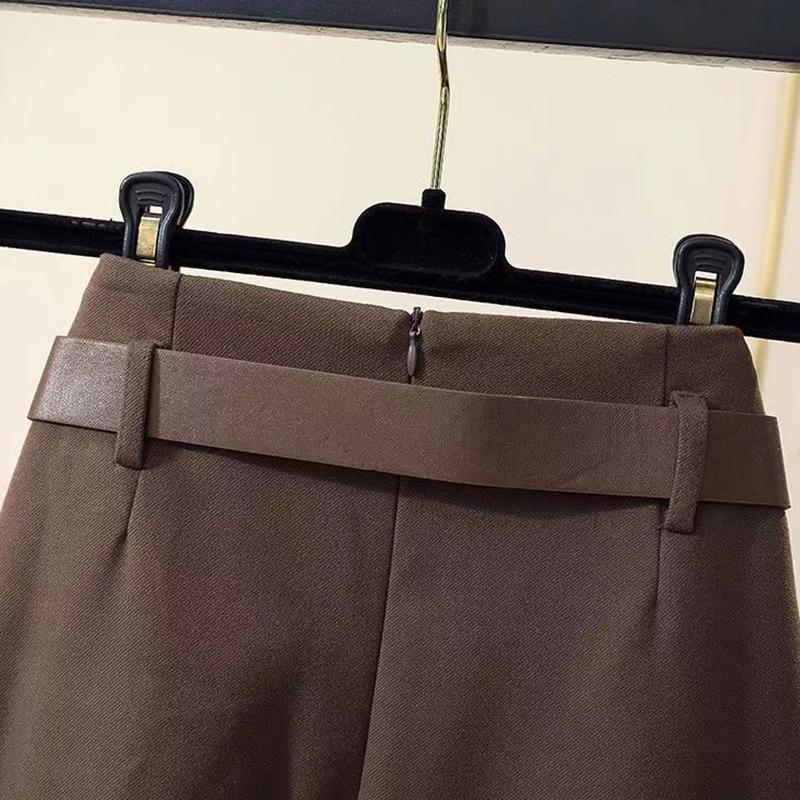 Halblanger Wollrock für Damen im Herbst und Winter, einfarbiger A-Linien-Rock