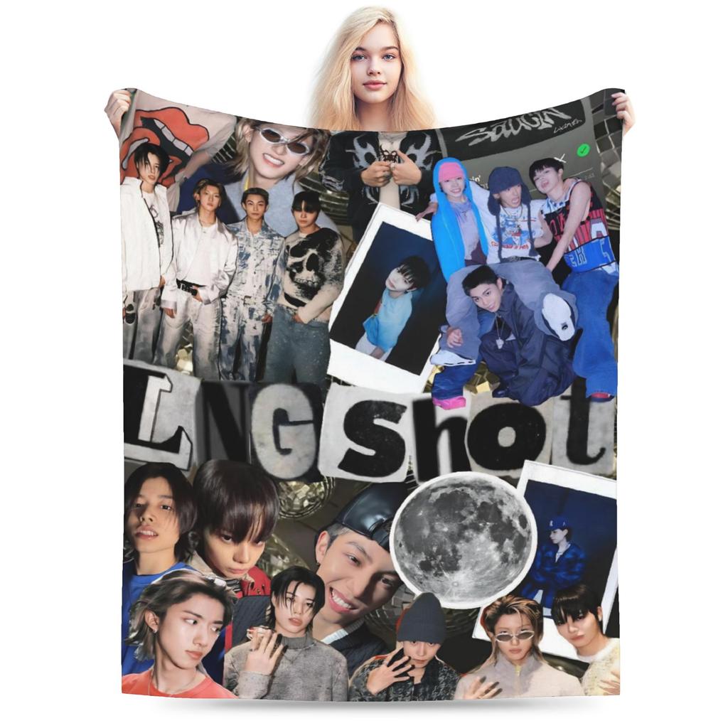 Super Soft Kpop Group Lngshot Throw Blanket Premium Flannel Fleece Lightweight Bed Blanket Super Cozy Blankets All Season Use