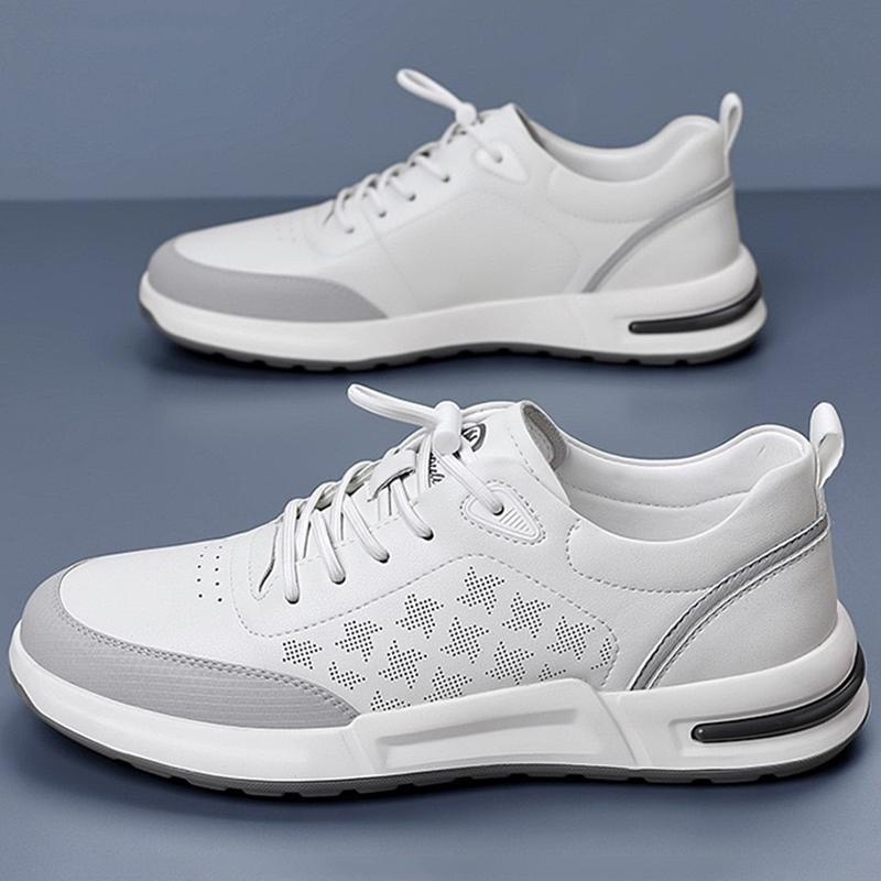 Fashion Men's Leather Casual Shoes Breathable Lightweight Summer Slip Resistant Walking Shoes Men’s Commuting Work Driving Shoes