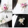 Rose Boutonnieres Flowers Artifical Groom's Chest Flower Wrist Corsage  Wedding Accessories