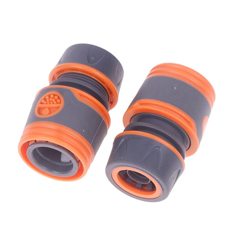 2Pcs 1/2" 3/4" Garden Hose Adapter Quick Connector Stop Plug Coupler Joint Water Irrigation Tube Repair Extender Pipe Fittings