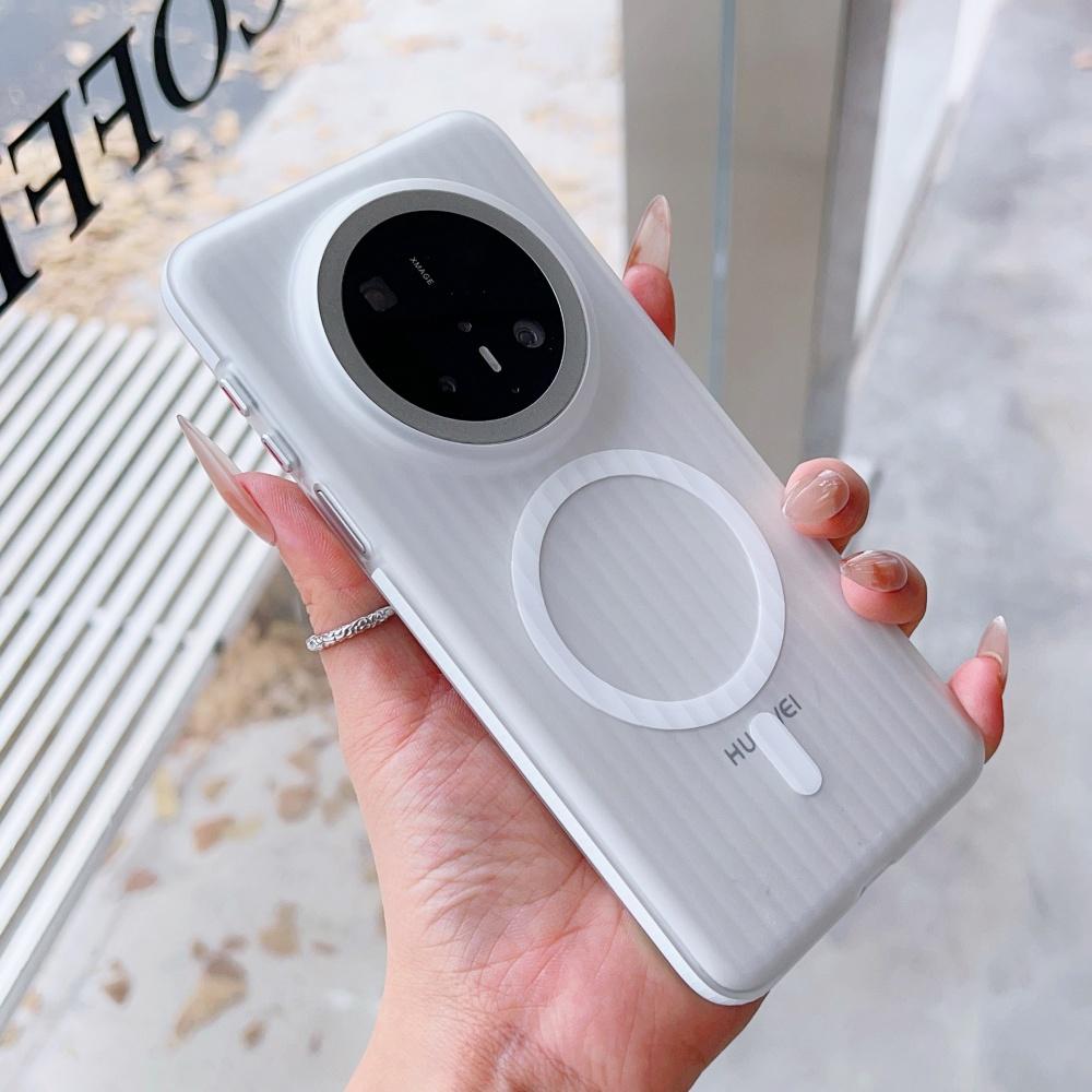 

Corrugated Matte Phone Case For Huawei Mate 80 Pro Max Mate 70 Air 60 Pura 80 Ultra 70 Pro Clear Magnetic For Magsafe Back Cover Huawei Pura 80 белый