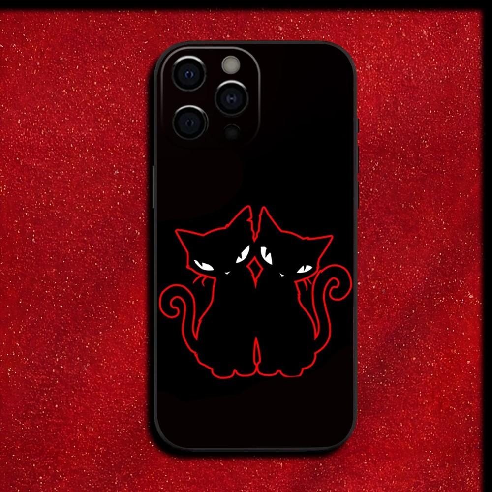 Cat E-Emily The Strange Phone Case For iPhone 16,15,14,13,12,11,Pro,X,XS,Max,XR,Plus,Mini Soft Black Cover