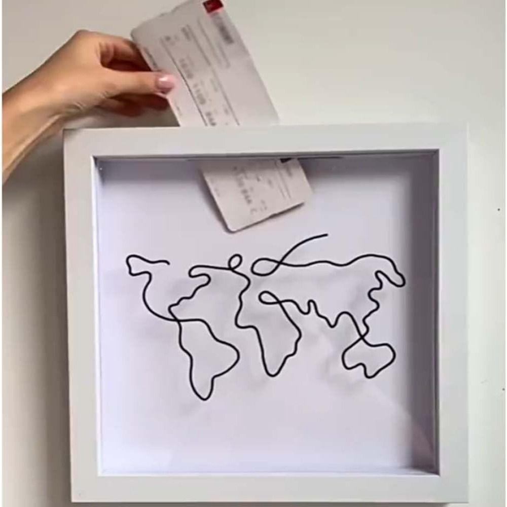 Artificial Board Travel Collection Box Handmade Ticket Shadow Box with Slot  Ticket Stubs
