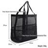 Women's Summer Mesh One-Shoulder Beach Tote Bag - Large Capacity and Breathable Toiletry Organizer.