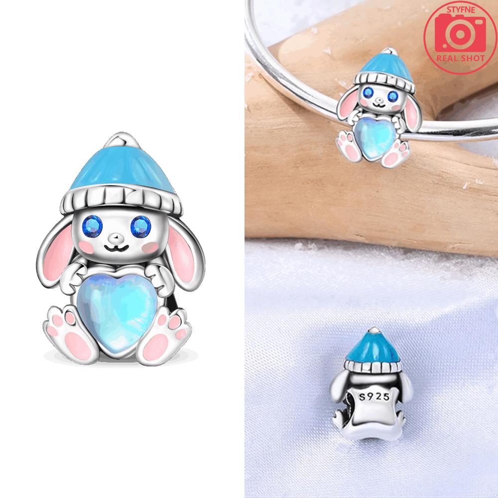 

Original Copper Charm Penguin Blue Zircon Rabbit Koala Animals Beads Fit Bracelet Jewelry Diy Women Accessory Gift