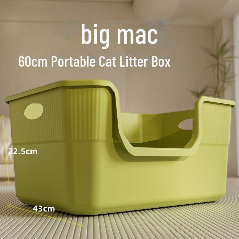 Extra Large Semi-Enclosed Splash-Proof Cat Litter Box for Maine Coons