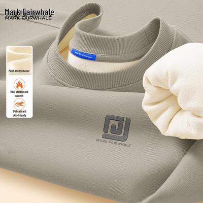 Mark Fairwhale Herr Tungvikt Fleecefodrad Rundhalsad Sweatshirt