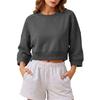 Women's 3/4 Sleeve Neck Casual Sweatshirt Loose Fit Color