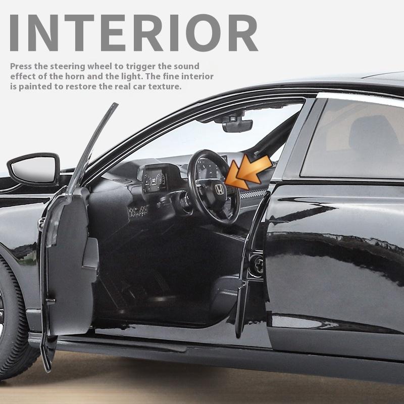1/18 Scale Honda Accord 2024 Alloy Car Model Simulation Sound and Light Children's Toy Collection Ornaments Boys Birthday Gift