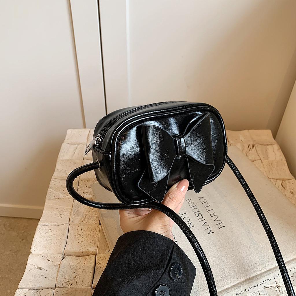 Stylish Bowknot Mini Crossbody Shoulder Bag For Kids Modern Chic Design чёрный