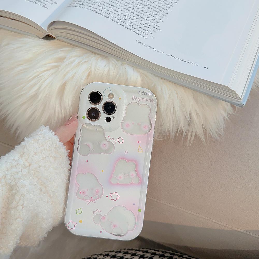 

Pink Rabbit Iphone15 IPhone 16 Creative 14 Promax Suitable for 13 Laser 11 Transparent 12pro Women 12pro (6.1)