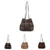 Elegant Fashionable Plaid Handheld Bucket Bag For Women Ideal For Everyday Use