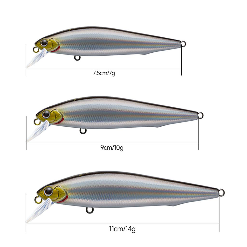 Fishing Lures Long-casting Slow Sink With Treble Hooks 3d Eye Professional Minnow Hard Bait Fishing Tackle