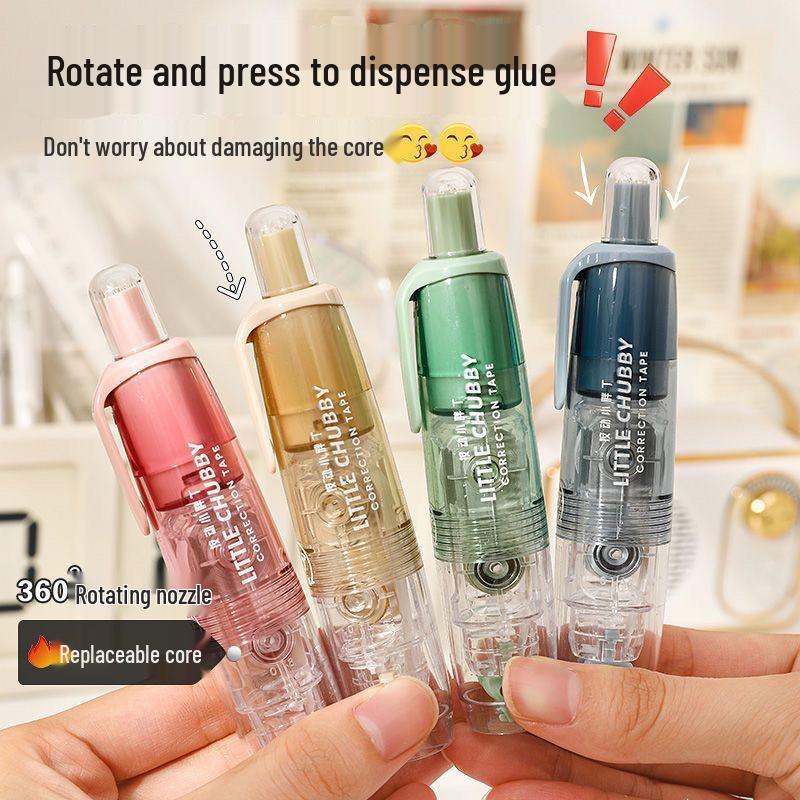 Press-on Dot Glue: Longli Correction Tape Style, Double-Sided Cute Small Strong Glue Stick.