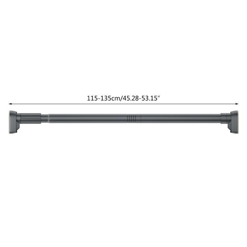 Retractable Clothes Drying Rod Easy To Install Spring Tension Curtain Rod Metal Telescopic Rods for Shower or Window
