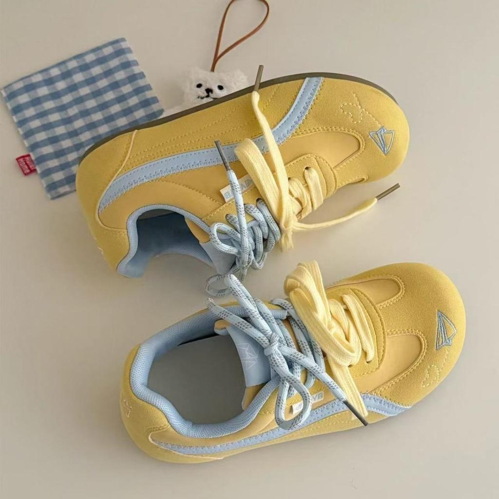 Mango yellow versatile platform white shoes women's 2025 new summer and autumn Korean board shoes student niche moral training shoes women