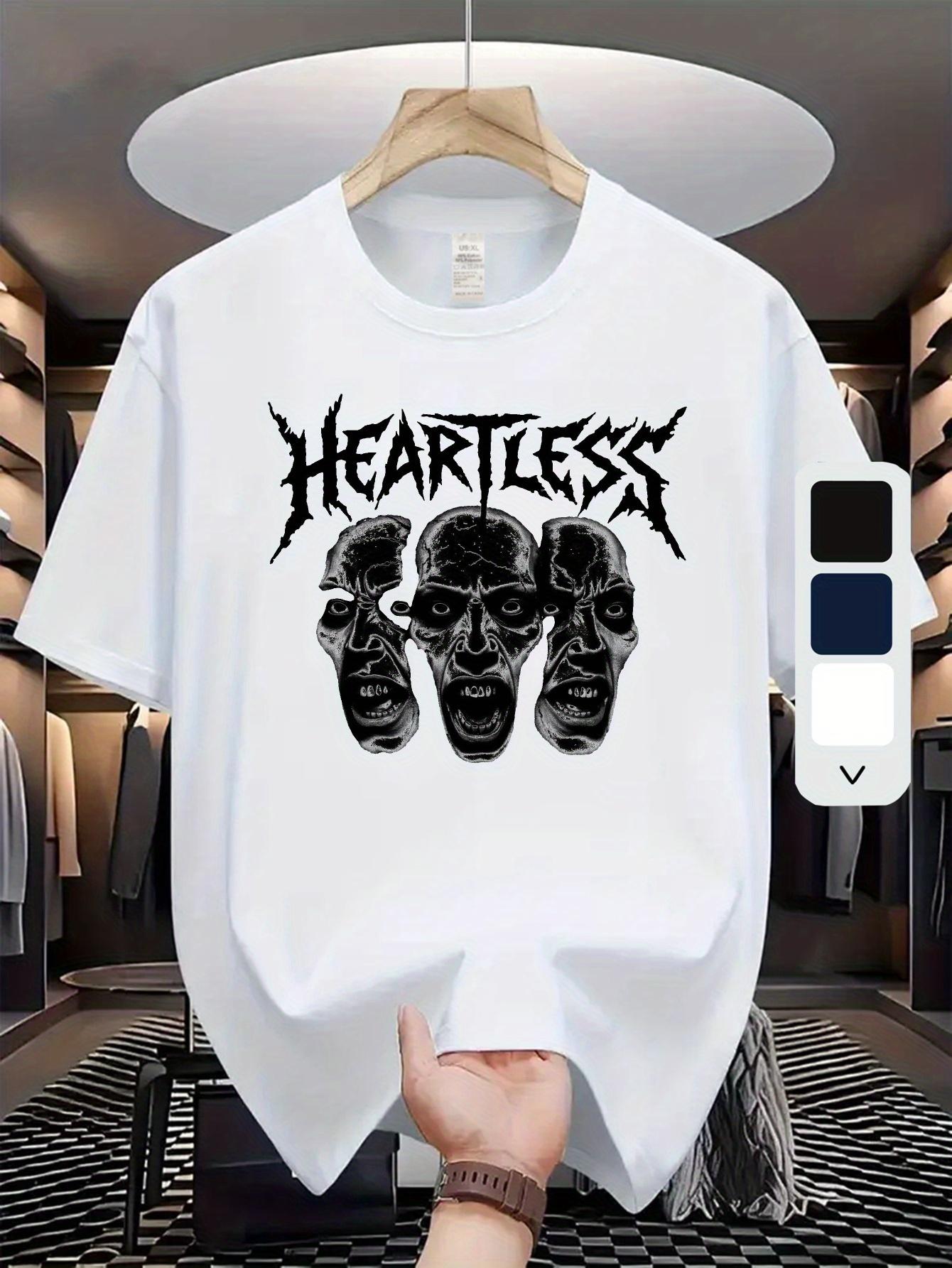 Heartless Graphic T-shirt - Black Cotton Blend M