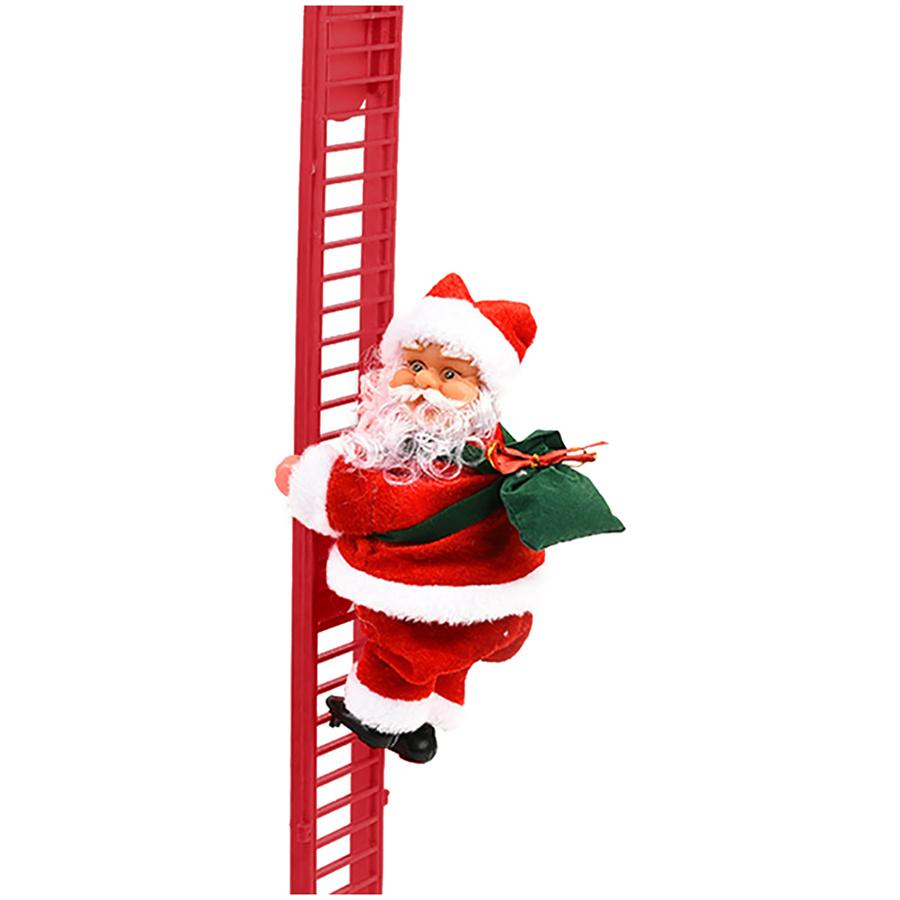 2021 NEW Electric Climbing Ladder Santa Claus Doll Party Musical Christmas Decor