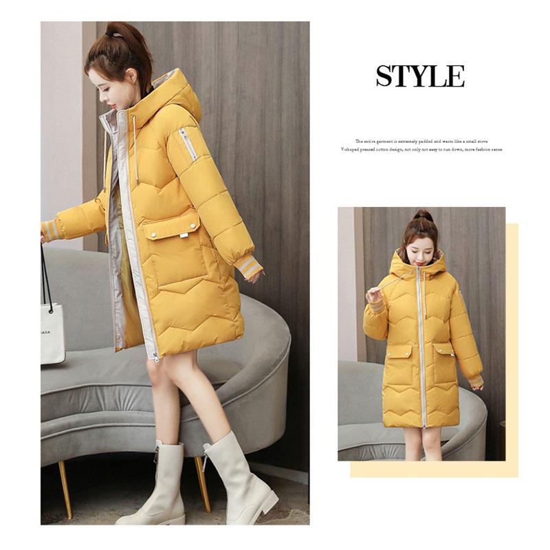 2023 Winter Frauen Jacke Mäntel Lange Parkas Weibliche Unten Baumwolle Mit Kapuze Mantel Dicke Warme Jacken Winddicht Casual Schüler Mantel