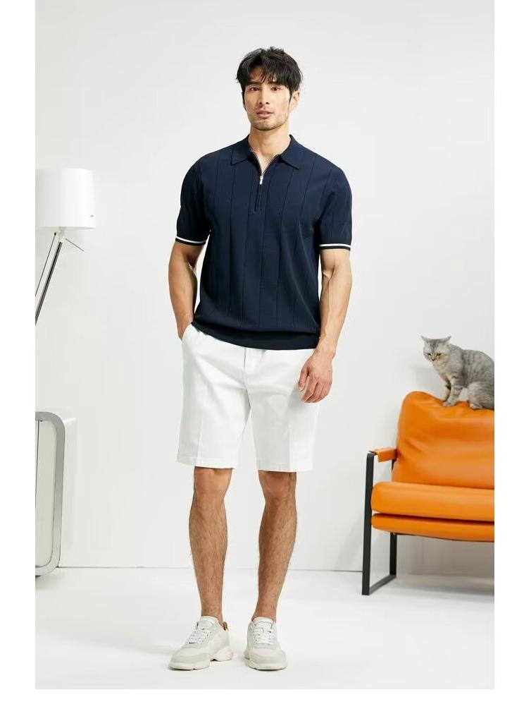 New Arrival Men's Summer Ice Silk Breathable Anti-Wrinkle Light Business Casual Lapel Short-Sleeve Polo Shirt