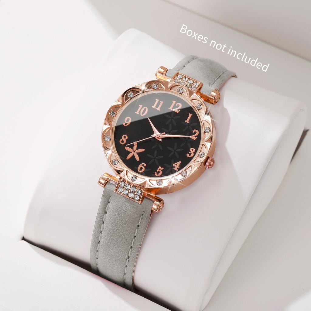 Women Flower Dial Watch Fashion Leather Band Quartz Wristwatches For Ladies Clock Reloj Mujer