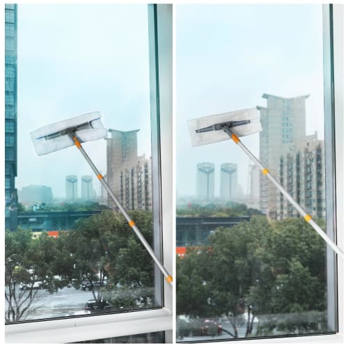 CLEANHOME Floor Wiper, Floor Mop with 4-Section Pole, Adjustable Length (40cm-120cm), Suitable for Balconies, Entryways, and Floors, Cleaning Tool, In