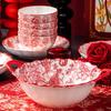 RuHan Underglaze Ceramic Dinnerware Set - Red Rose