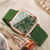 Women Square Watches Silicone Band Roma Dial Quartz Wristwatch for Ladies Clock