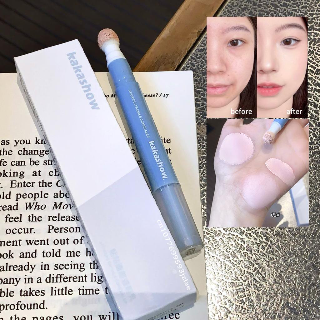 Facial Concealer Liquid Cover Dark Circles Freckles Acne Long Lasting Foundation Makeup Rotating Sponge Tip Applicator
