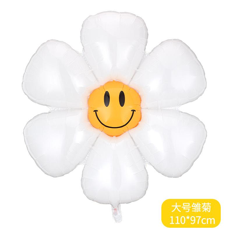 Small White Daisy Balloon Photo Props Wind Birthday Arrangement 61 Stall Smiley Face Sunflower Balloon